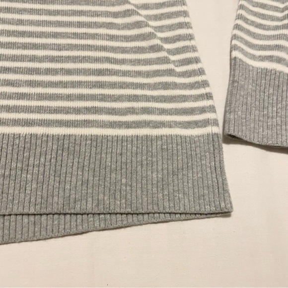 Tommy Hilfiger Womens Grey Striped Cotton Jumper Size Medium - Picture 14 of 16